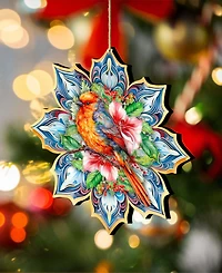 Designocracy Forest Bird Snowflake Wooden Ornament