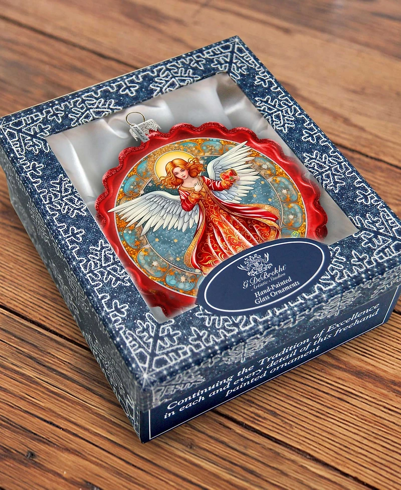 G.Debrekht Angel with Love Glass Christmas Ornament