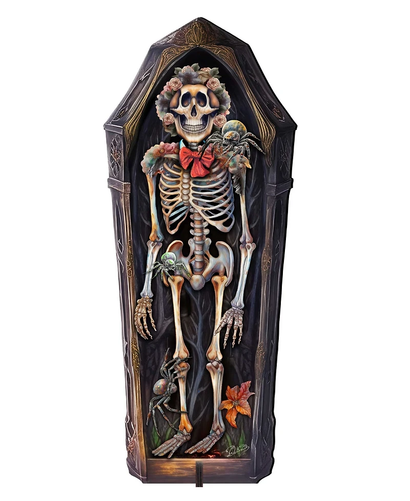 Designocracy Skeleton Coffin Outdoor Decor