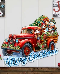 Designocracy Snowman Family Truck Door Hanger