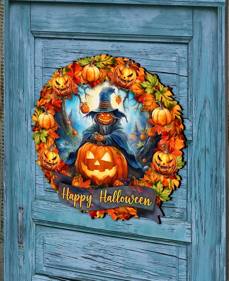 Designocracy Halloween Wreath Door Hanger