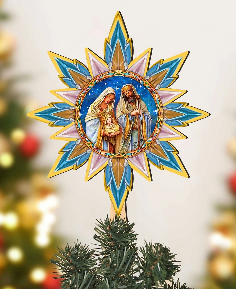 Designocracy Born Under Bright Star Wood Tree Topper