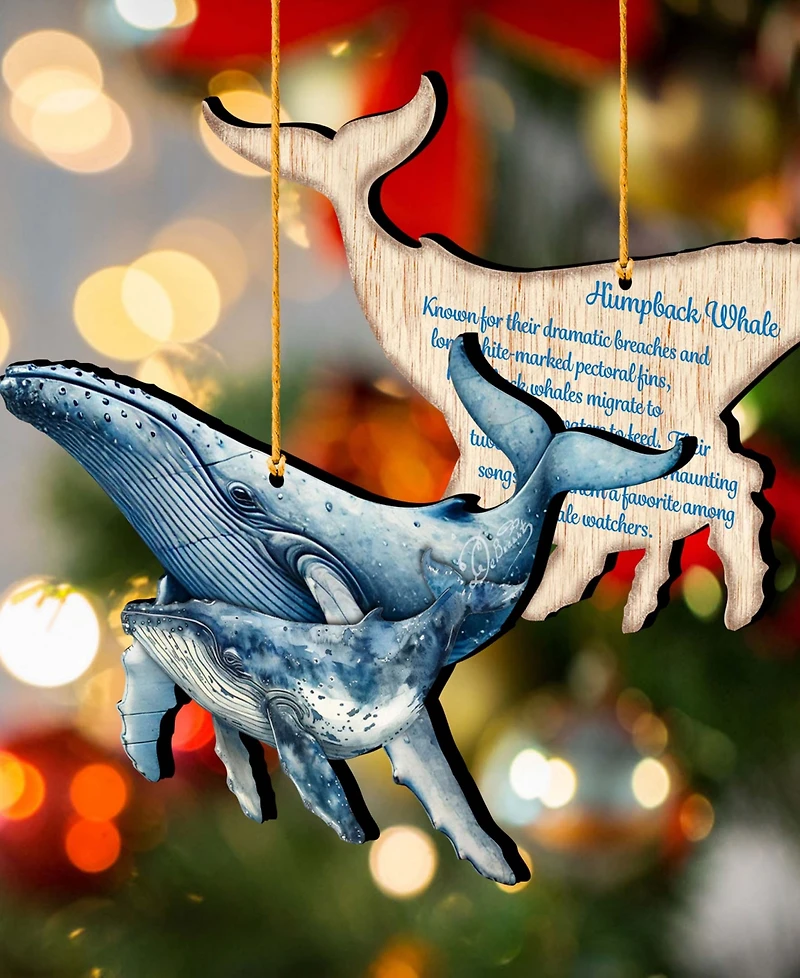 Designocracy Ocean Life Christmas Ornaments, Set of 3
