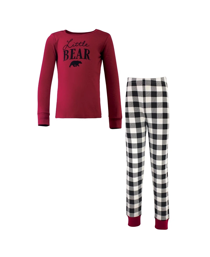 Touched by Nature Toddler Boys Unisex Holiday Pajamas Moose, 2T