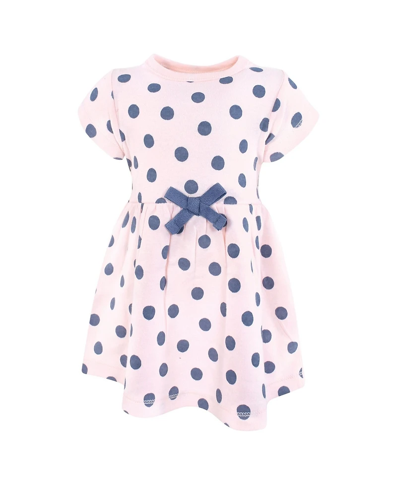 Touched by Nature Toddler Girls Natural Cotton Dress Duo Short and Long Sleeve Styles