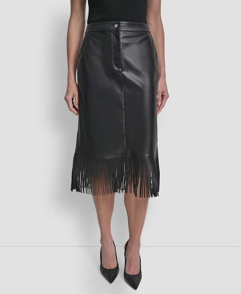 Dkny Women's Fringe Midi Skirt