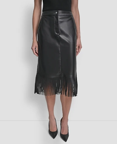 Dkny Women's Fringe Midi Skirt
