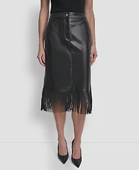 Dkny Women's Fringe Midi Skirt