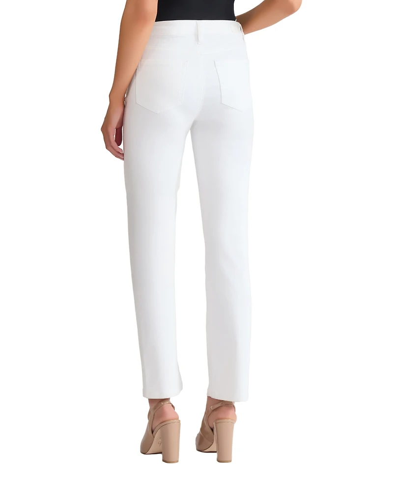 Jones New York Women's Lexington Mid Rise Straight Leg Denim Jeans