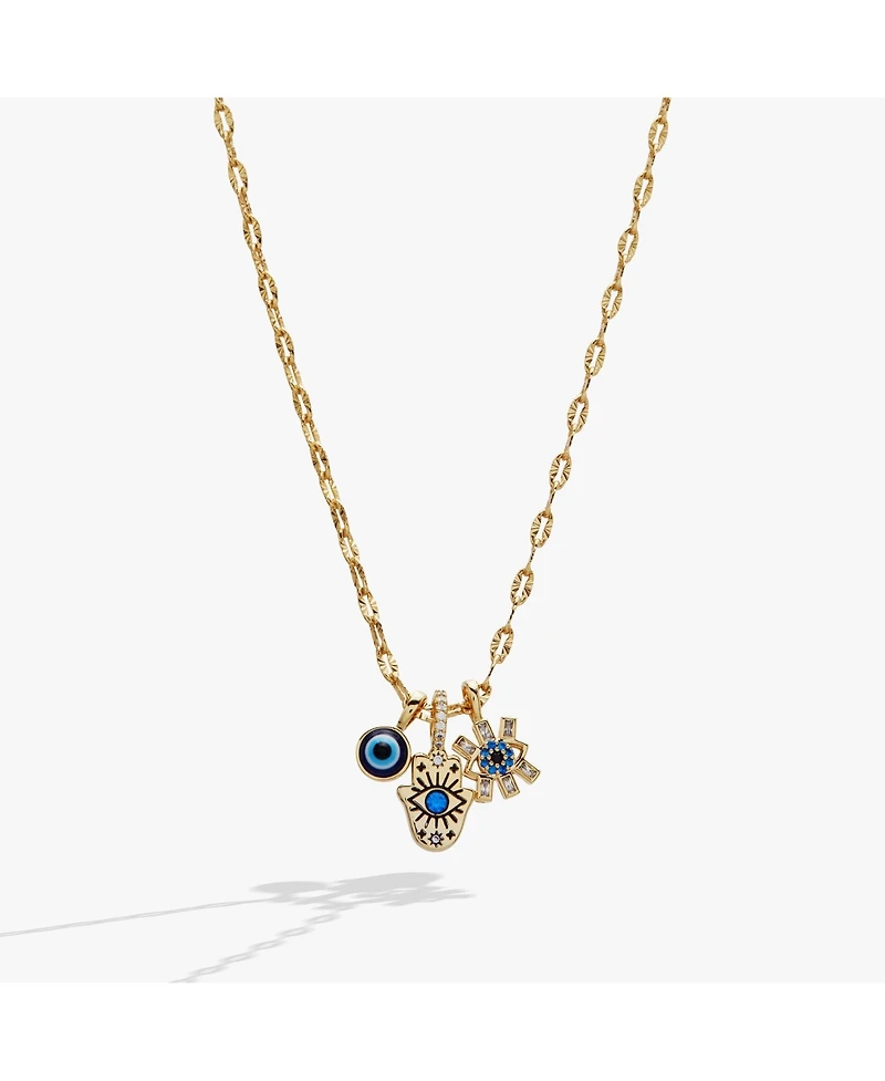 Evil Eye Triple Charm Necklace