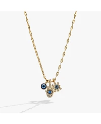 Evil Eye Triple Charm Necklace