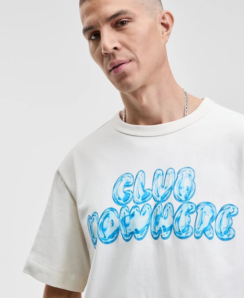 Mode of One Men's Club Nowhere Relaxed Fit Short Sleeve Crewneck Graphic T-Shirt, Macy's Exclusive