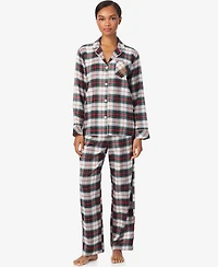 Lauren Ralph Women's Notch Collar and Long Pant Pajama Set