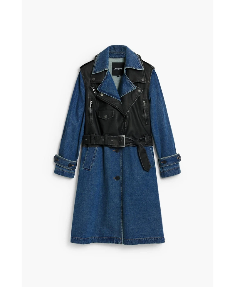 Desigual Women's Detachable denim trench coat