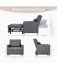 Aecojoy 31.5" Sleeper Chair, Convertible Chair Bed for Adults, 3-in-1 Pull Out Sofa Chair
