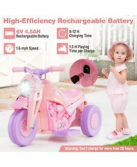 Gymax 6V Kids Bubble Car Electric Ride on Motorcycle w/ Music Button and Led Headlight