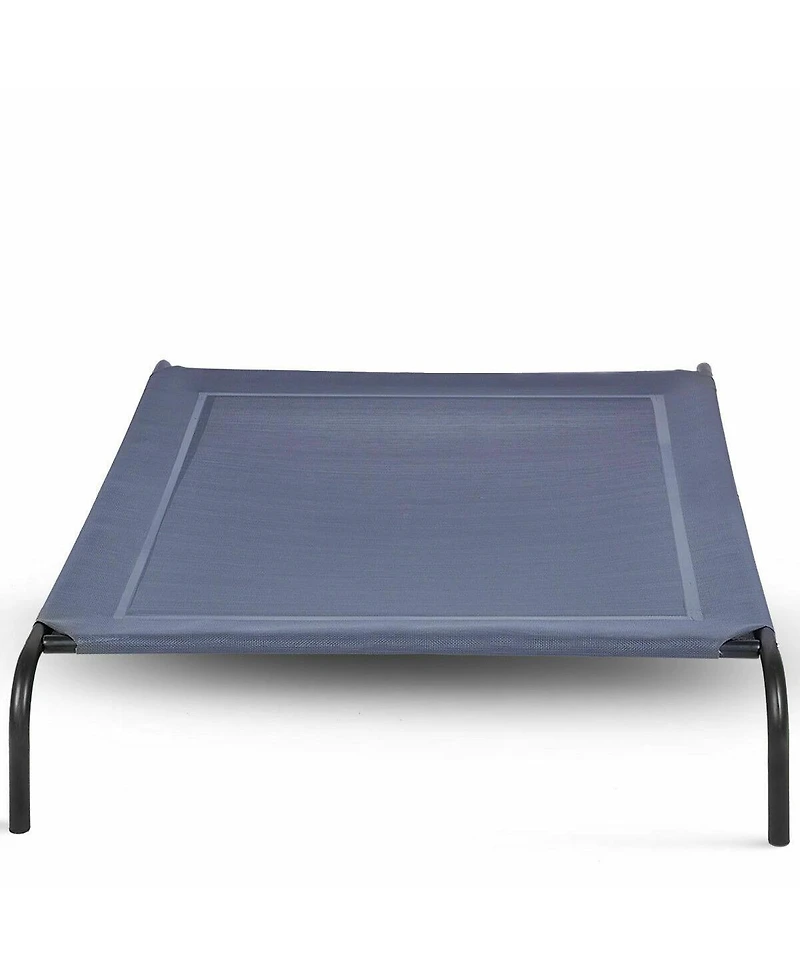 Gymax Large Dog Cat Bed Elevated Pet Cot Indoor Outdoor Camping Steel Frame Mat