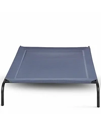 Gymax Large Dog Cat Bed Elevated Pet Cot Indoor Outdoor Camping Steel Frame Mat