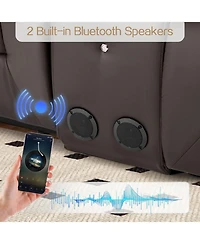 Aecojoy 3 Seater Recliner Sofa with Console&Bluetooth Speakers, Manual Rv Sofa Couch