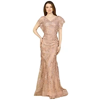 Lara Women's Cap Sleeve Mermaid V-neck Gown