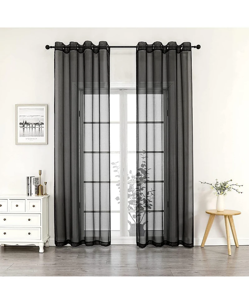 GoodGram Ultra Luxurious Elegant Sheer Grommet Single Curtain Panel