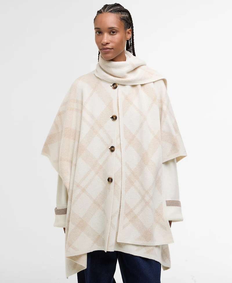 Barbour Women's Vienna Knitted Cape Coat with Scarf