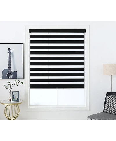 Shadisfy Zebra Shade Cordless,Dual Mode, lets light and blocks out