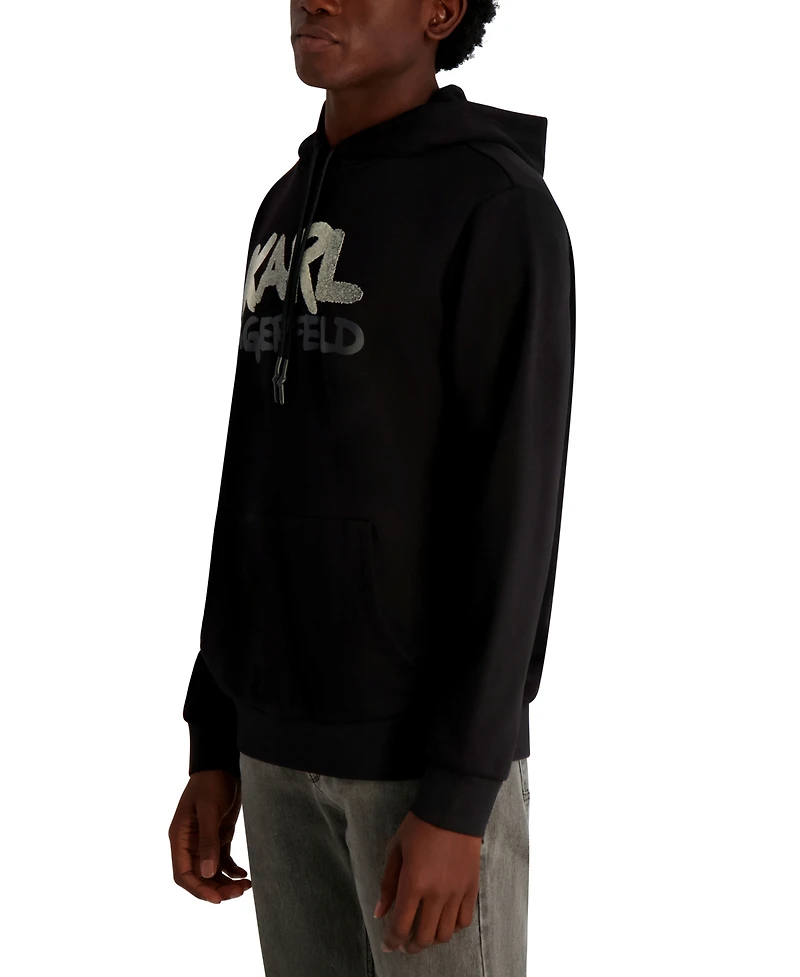 Karl Lagerfeld Paris Men's Graffiti Textured Pull-On Sweatshirt