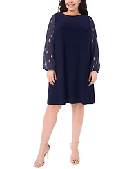 Msk Plus Size Long Sleeves Shift Dress