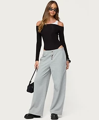 Edikted Women's Layered Ribbed Off Shoulder Bodysuit