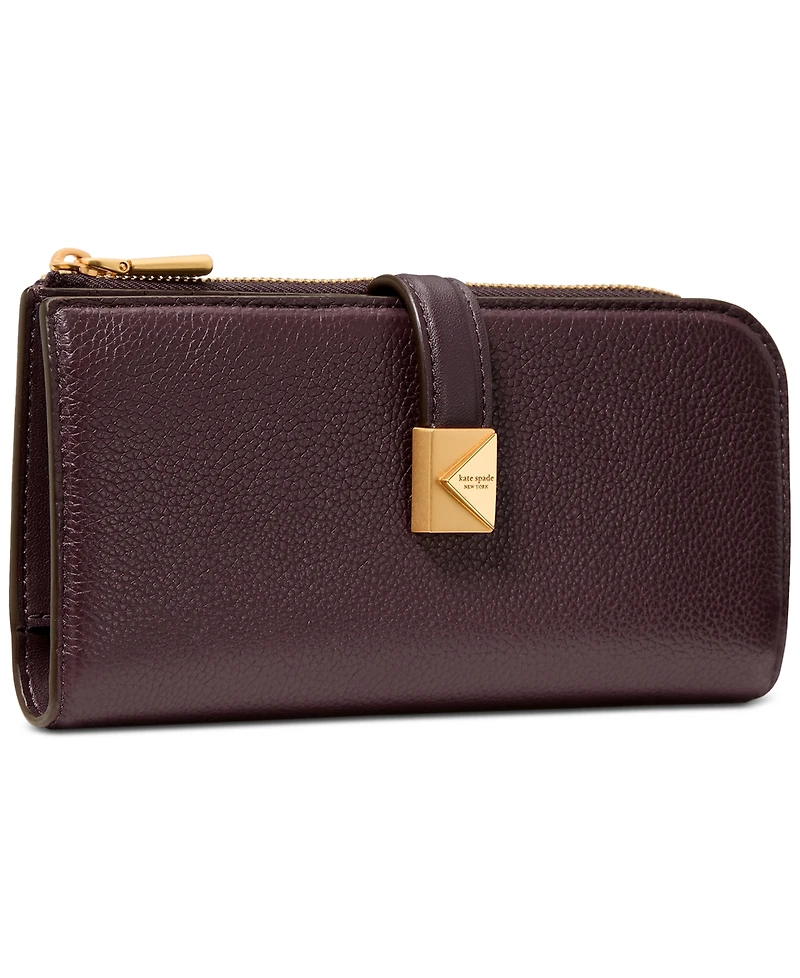 kate spade new york Deco Pebbled Leather Zip Slim Wallet