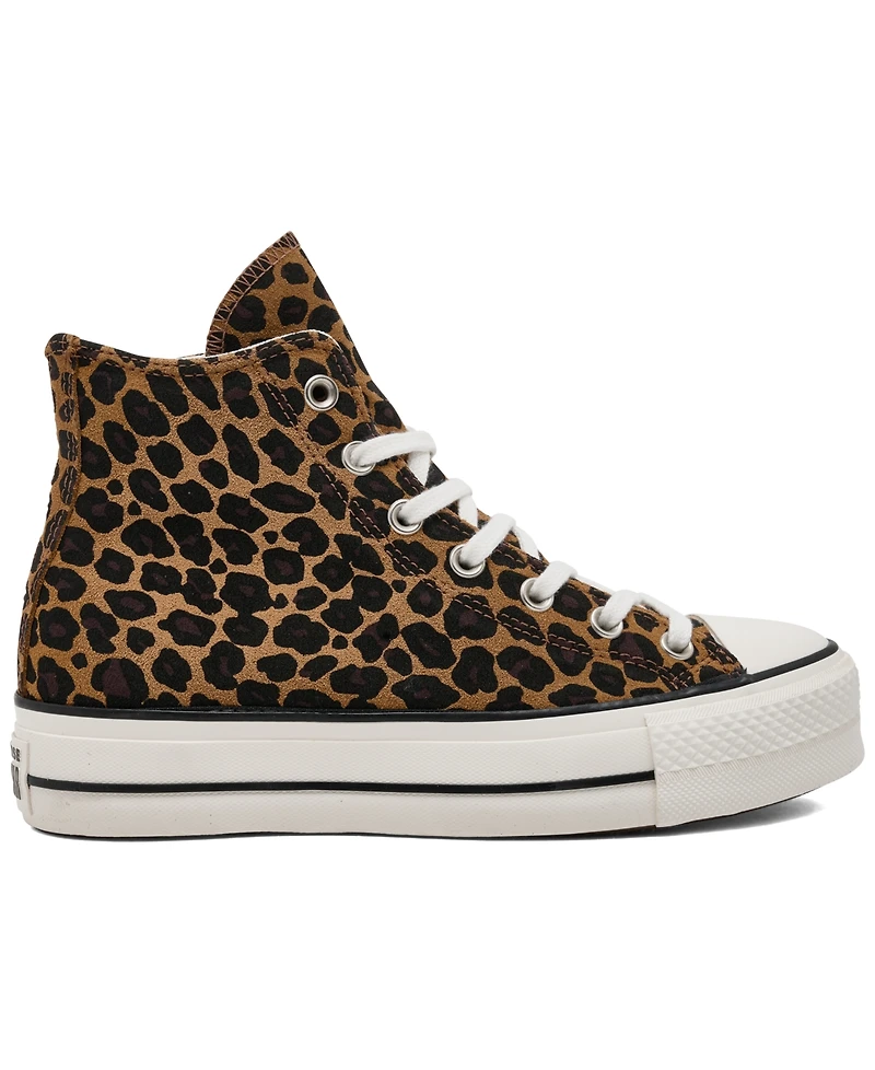 Converse Women's Chuck Taylor All Star Lift Platform Leopard Suede Casual Sneakers from Finish Line