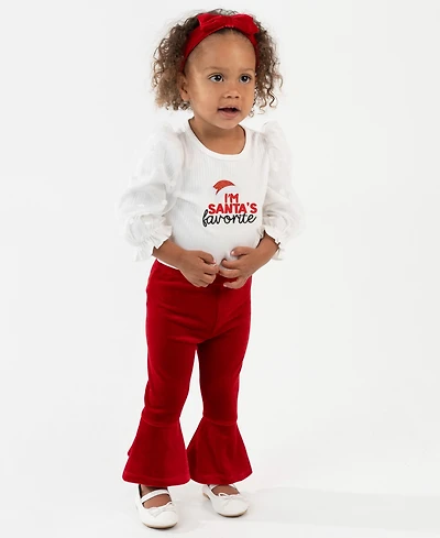 Rare Editions Baby Girls 3-Piece Bodysuit and Leggings with Headband Set
