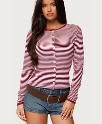 Edikted Women's Rayla Striped Button Up Top