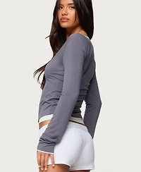 Edikted Women's Orella Contrast Layered Long Sleeve Top