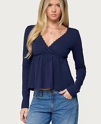 Edikted Women's Kenzie Long Sleeve Babydoll Top