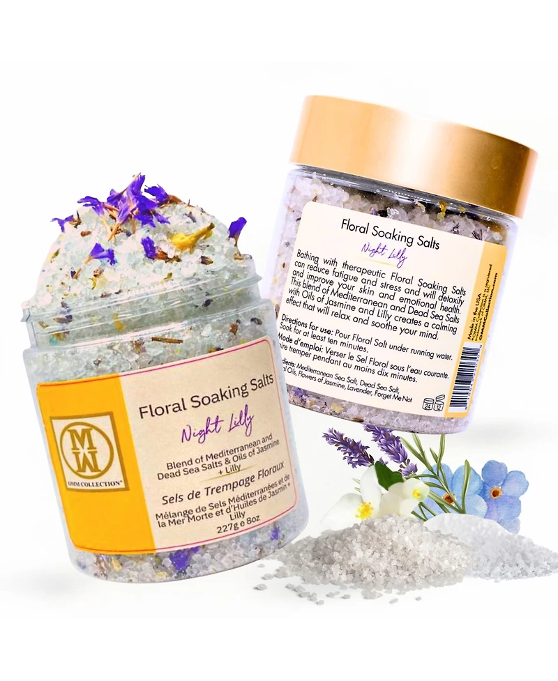 Omm Collection Floral Soaking Bath Salts Night Lily 8oz