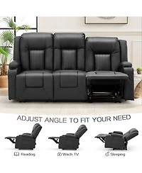 Aecojoy 3 Seater Reclining Sofa with 2 Cup Holders&Side Pockets