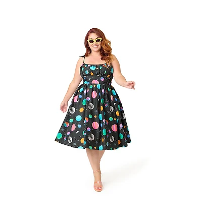 Unique Vintage Plus 1950s Cotton Swing Dress