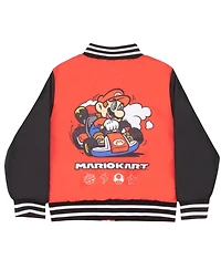 Mario Kart Toddler Boys Super Zip-Up Graphic Print Bomber Varsity Jacket