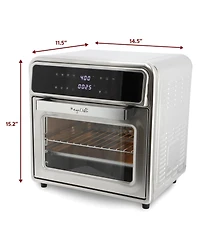 MegaChef 21.13 Quart Stainless Steel Digital Electric Multi-Function Air Fryer and Counter Top Oven in Silver