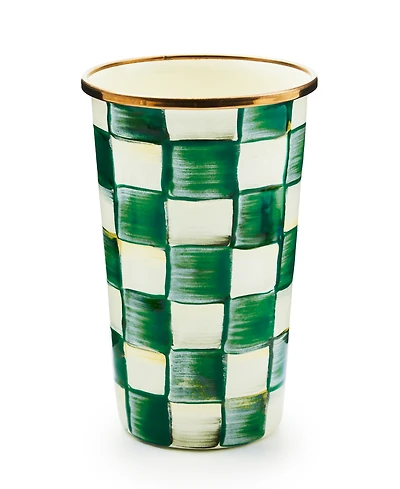 Mackenzie-Childs Emerald Check 20 Ounce Tumbler