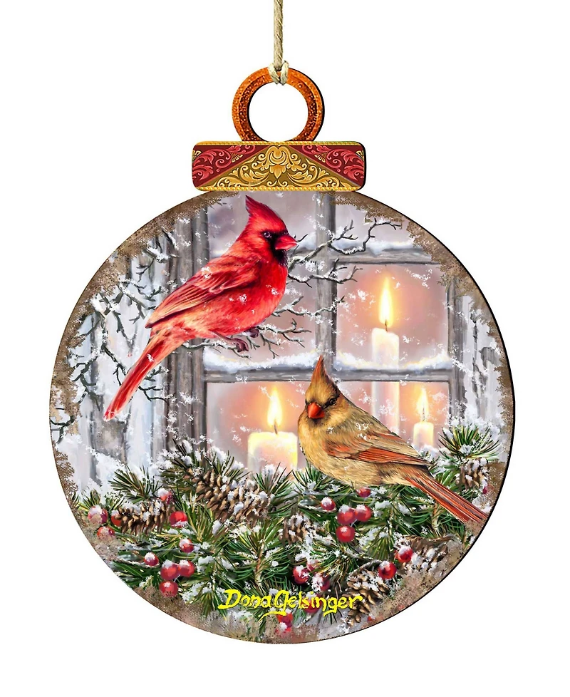 Designocracy House Birds Christmas Wood Ornament