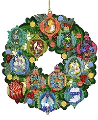 Designocracy 12 Days of Christmas Wreath Ornament