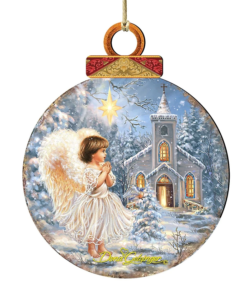 Designocracy Angel at the Chapel Christmas Ornament