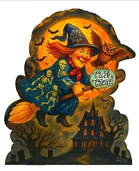 Designocracy Halloween Flying Witch Door Wall Hanger