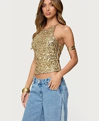 Edikted Women's Pasha Sequin Tank Top