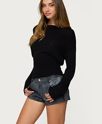 Edikted Women's Tezi Boat Neck Light Knit Top