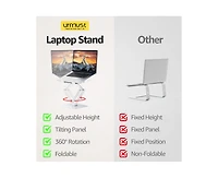Urmust Height Adjustable Laptop Stand for Desk with 360°Rotating Base, Laptop Riser, Computer Accessories Compatible with MacBook, All Laptops 10