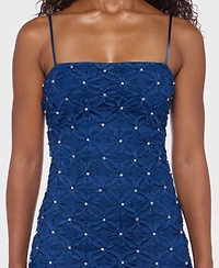 Alex & Sophia Juniors' Embellished Soutache Bodycon Dress